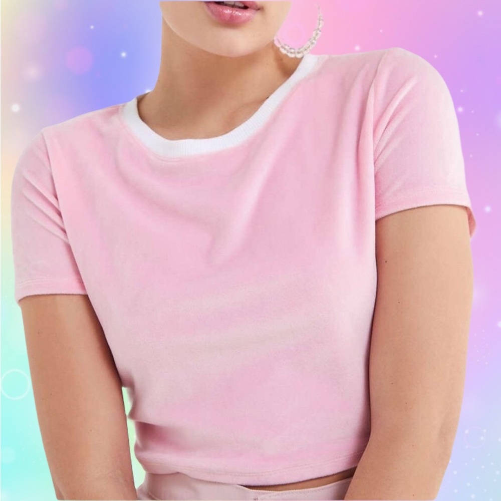 Urban Outfitters Pink Fuzzy Crop Top Size S